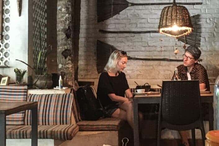 Couple dating in a restaurant