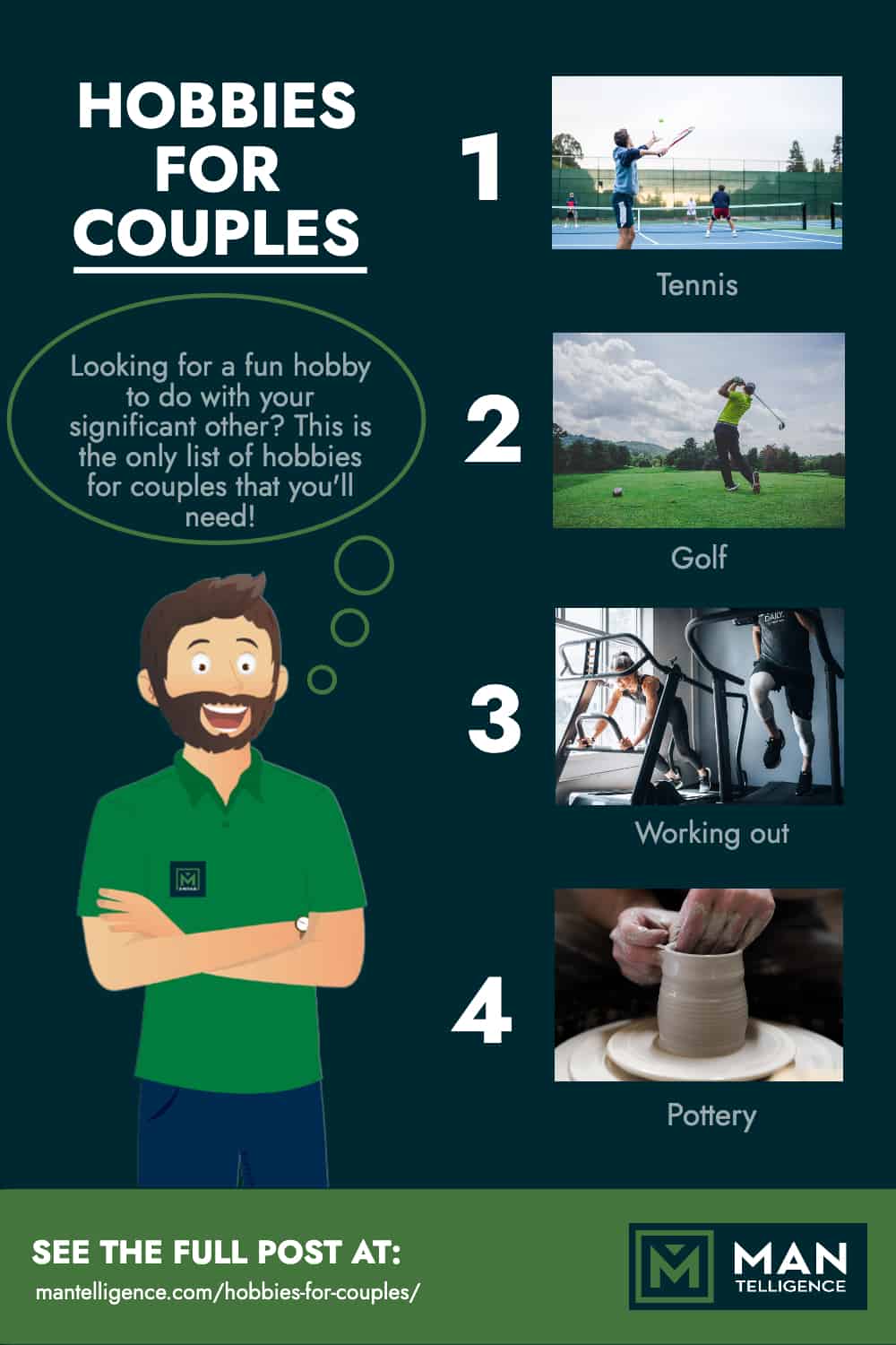 Hobbies for couples - Inforgraphic