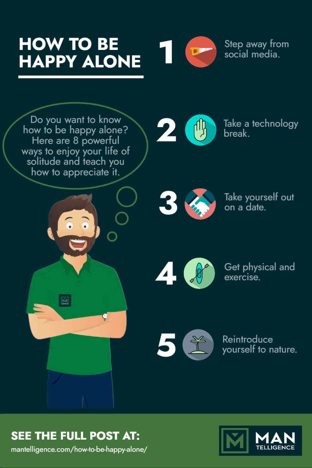 How To Be Happy Alone - infographic