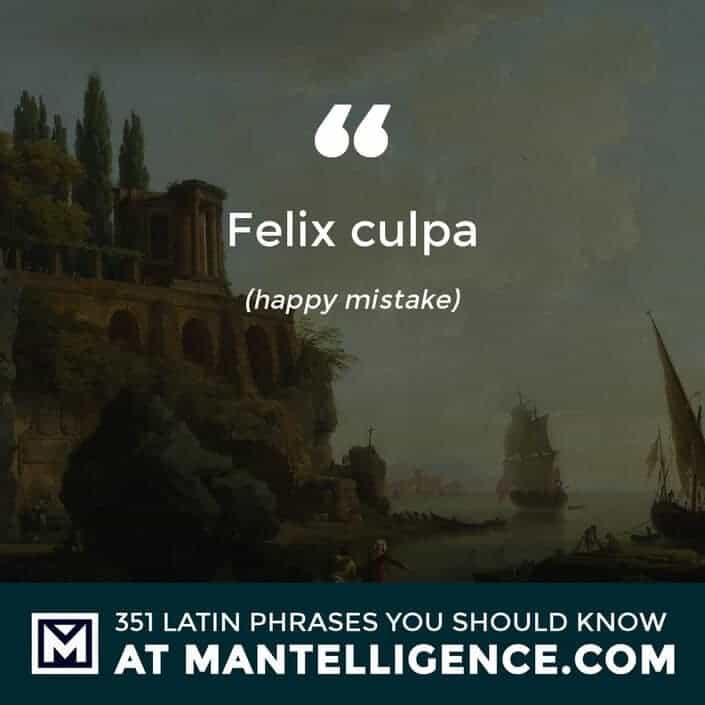 Felix culpa - happy mistake
