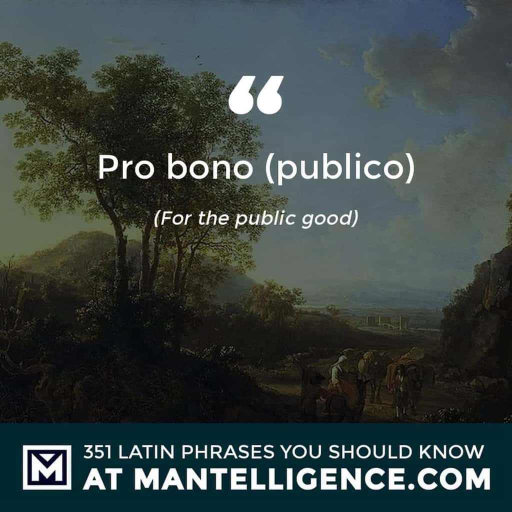 Pro bono (publico) - For the public good