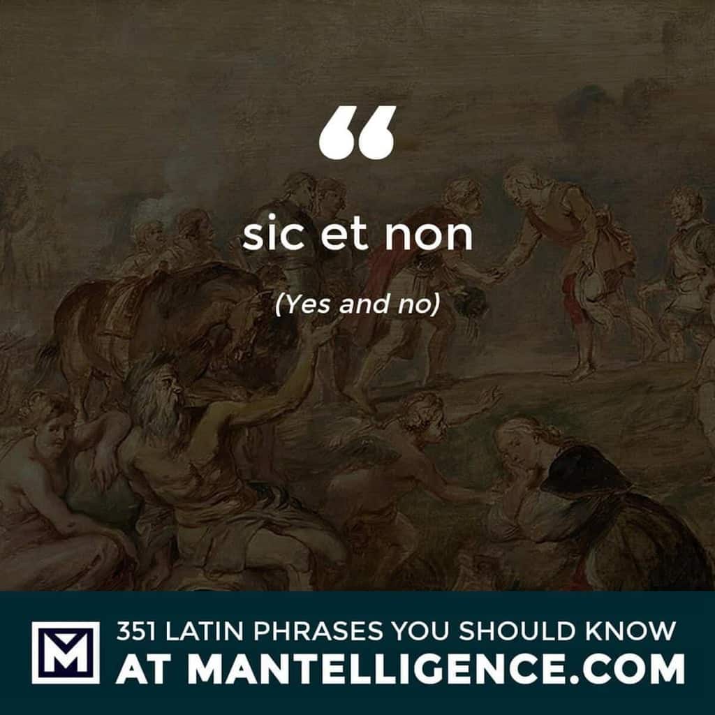 sic et non - Yes and no