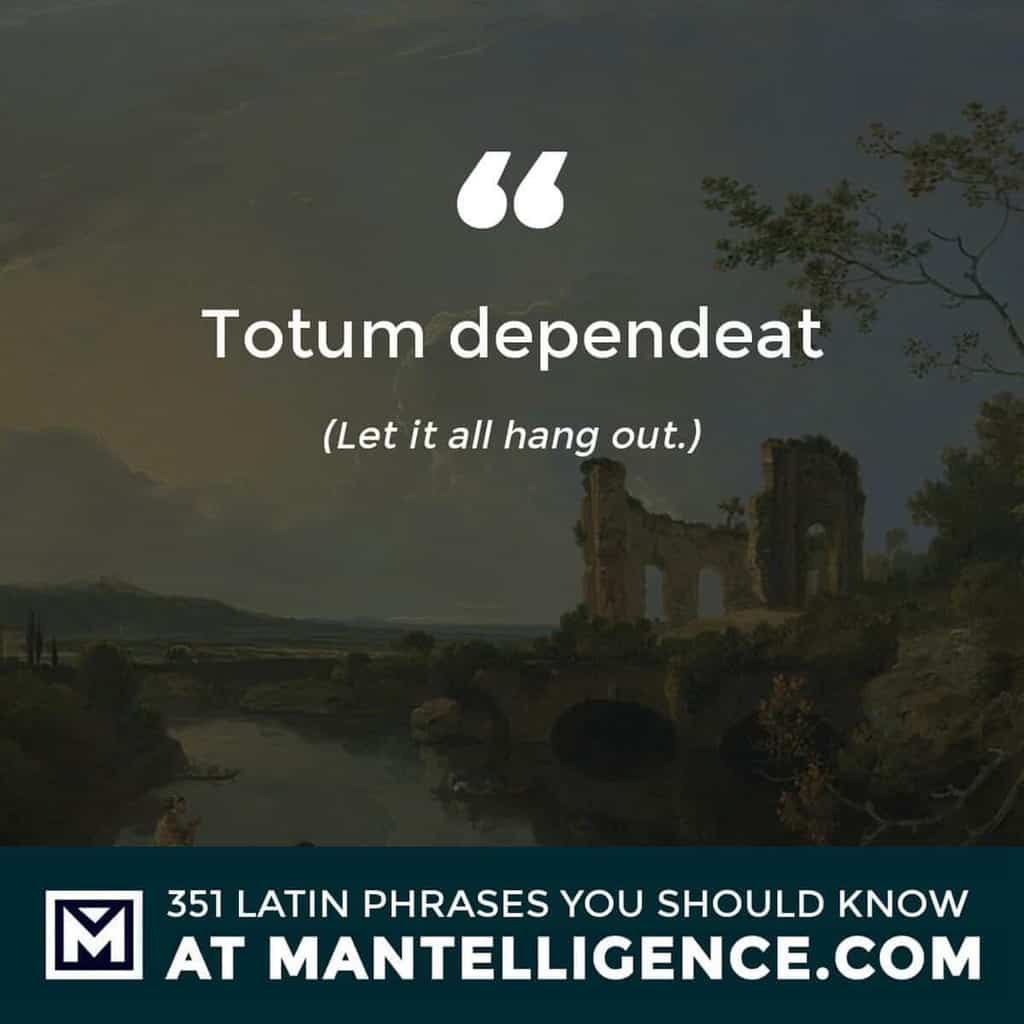Totum dependeat - Let it all hang out.