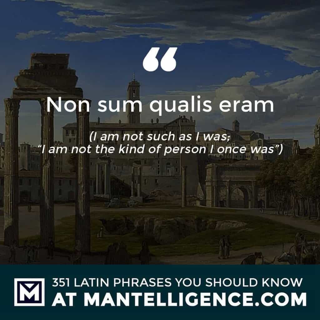 latin quotes - Non sum qualis eram - I am not such as I was; 
