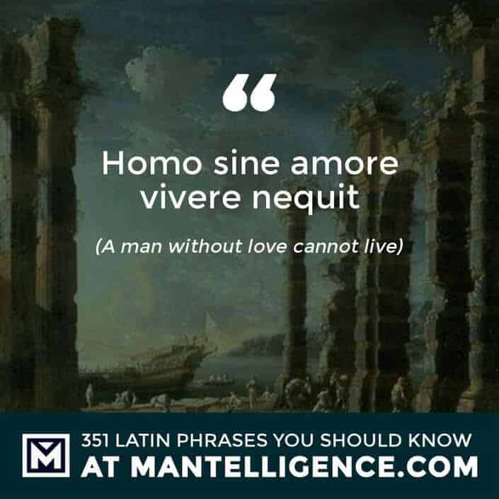 Homo sine amore vivere nequit - A man without love cannot live