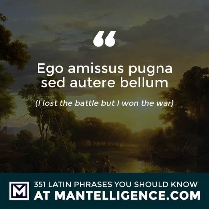 Ego amissus pugna sed autere bellum - I lost the battle but I won the war