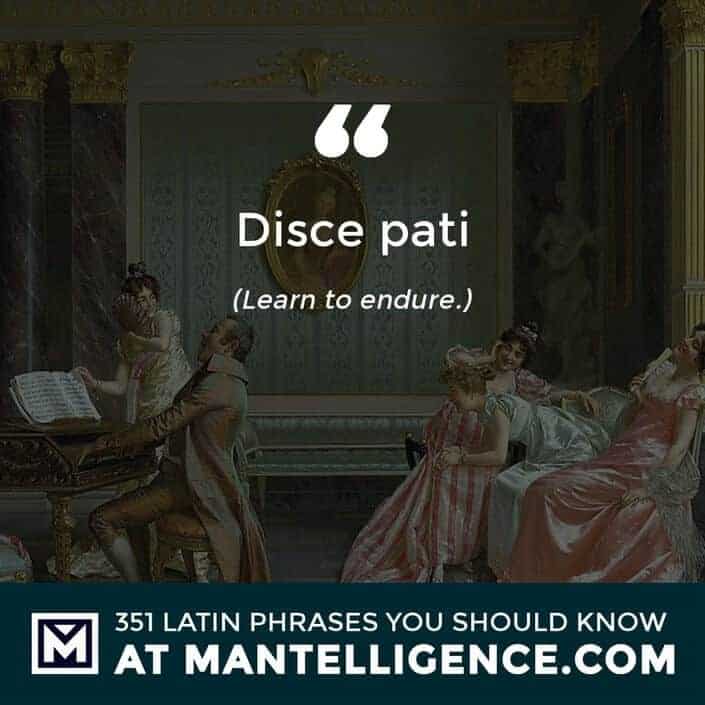 latin quotes - Disce pati - Learn to endure.