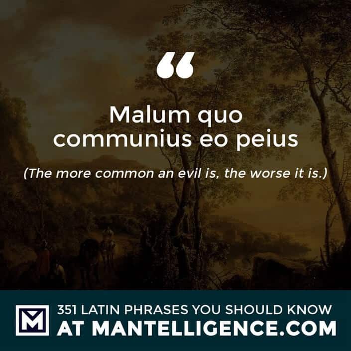 latin quotes - quo communius eo peius - The more common an evil is, the worse it is.