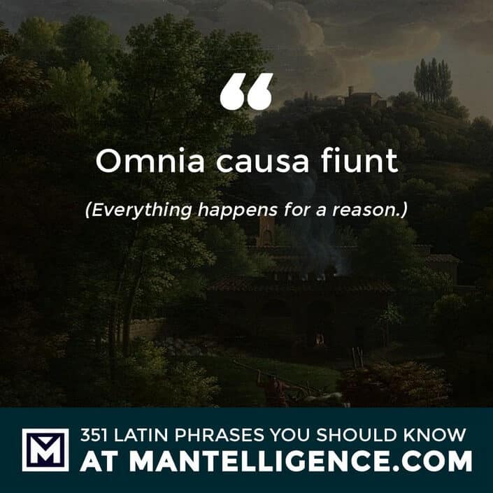 Omnia causa fiunt - Everything happens for a reason.