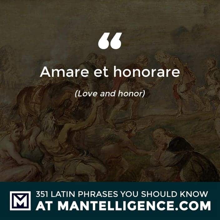 Amare et honorare - Love and honor