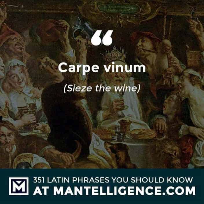 Carpe vinum - Seize the wine