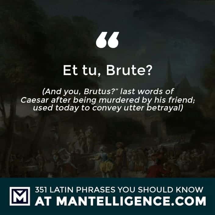 Et tu, Brute? - And you, Brutus?