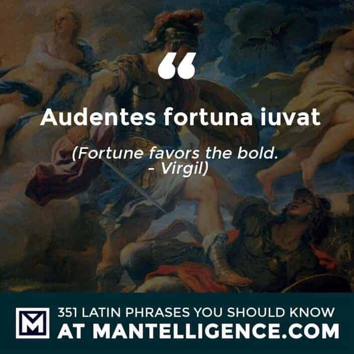 latin quotes - Audentes fortuna iuvat - Fortune favors the bold. - Virgil