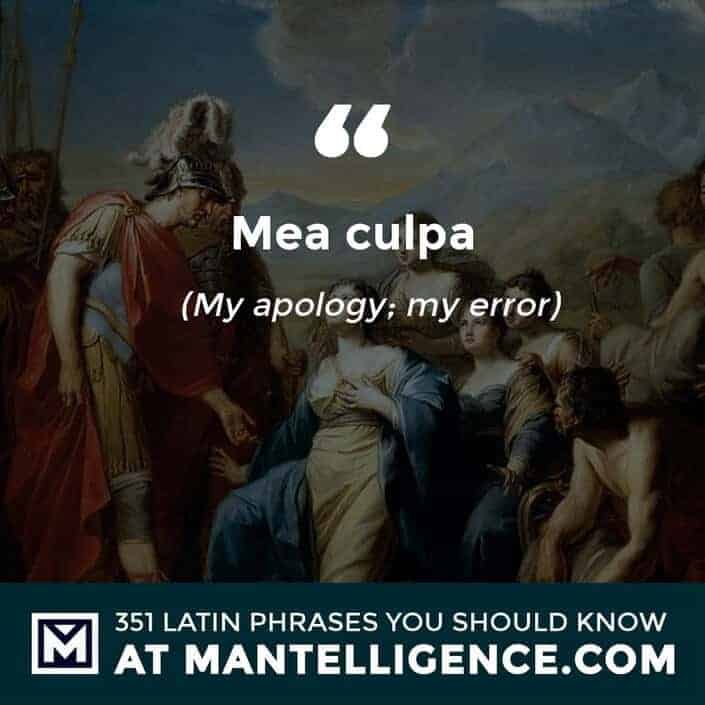 Mea culpa - My apology; my error