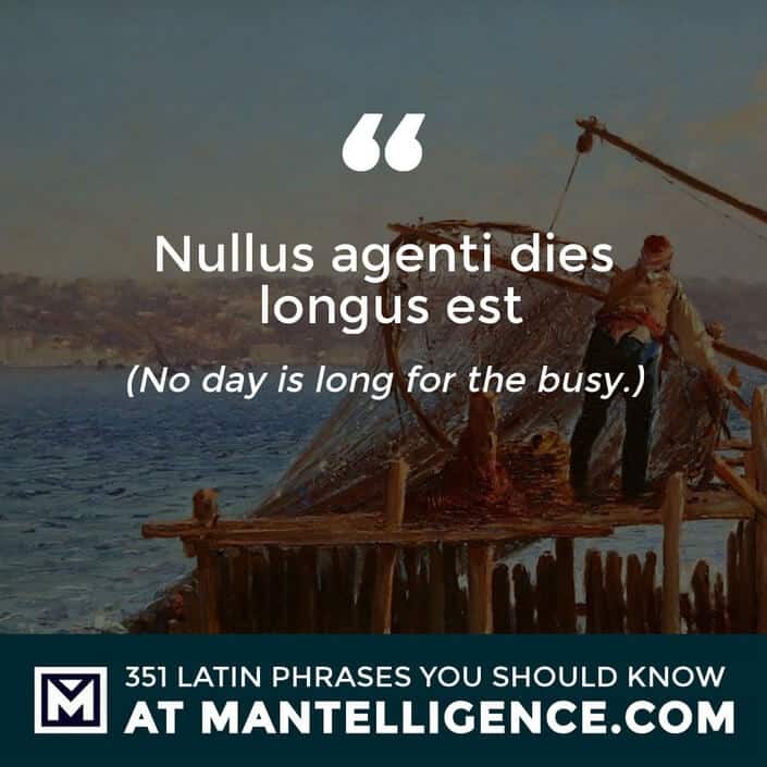 Nullus agenti dies longus est - No day is long for the busy