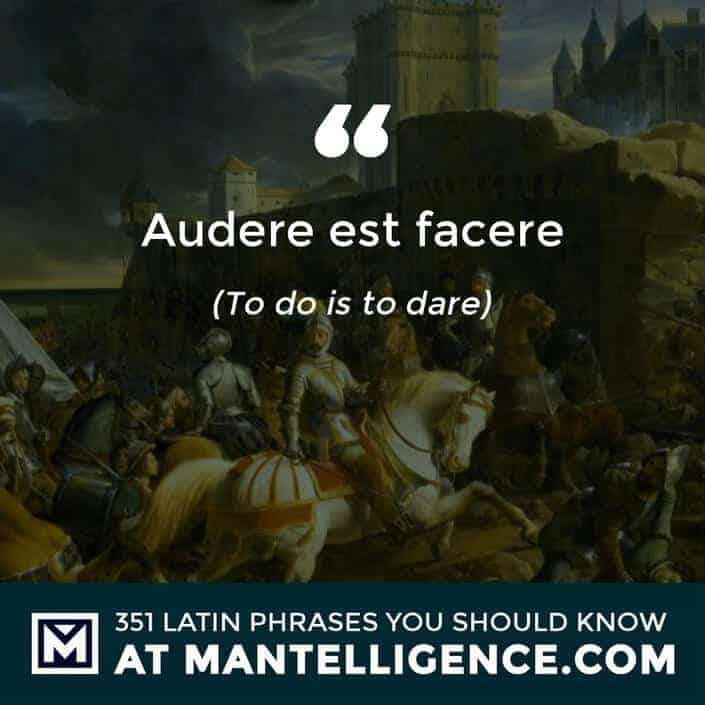 Audere est Facere - To do is to dare