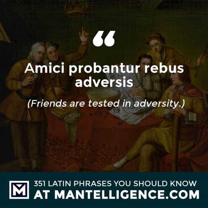 Amici probantur rebus adversis - Friends are tested in adversity.