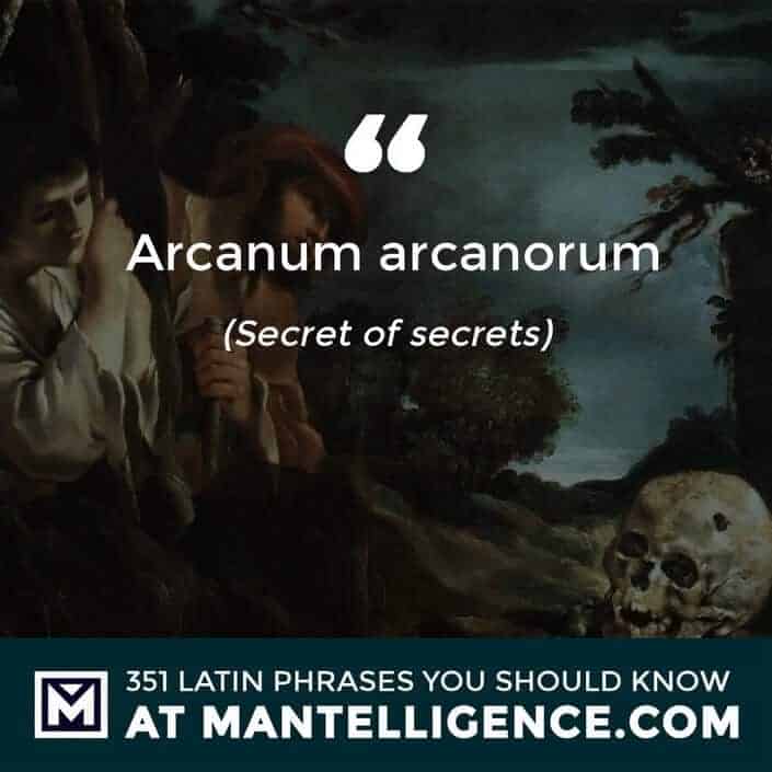 Arcanum arcanorum - Secret of secrets.