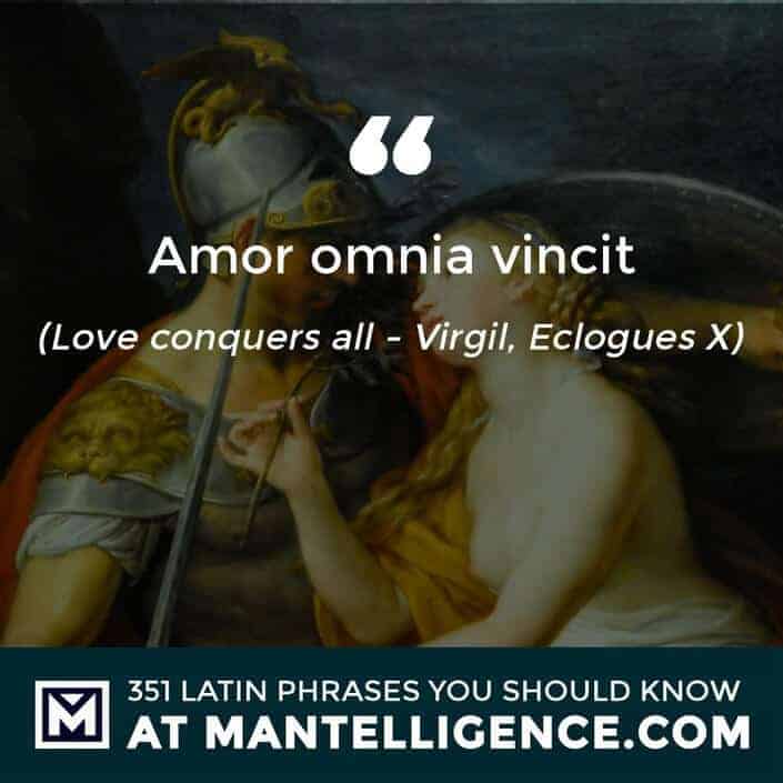 latin quotes - Amor Omnia Vincit - Love conquers all - Virgil, Eclogues X