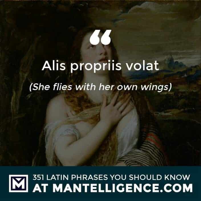 Alis Propriis Volat - She flies with her own wings