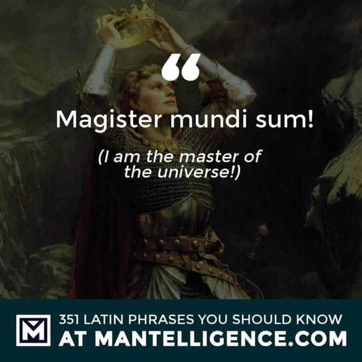 Magister mundi sum! - I am the master of the universe!