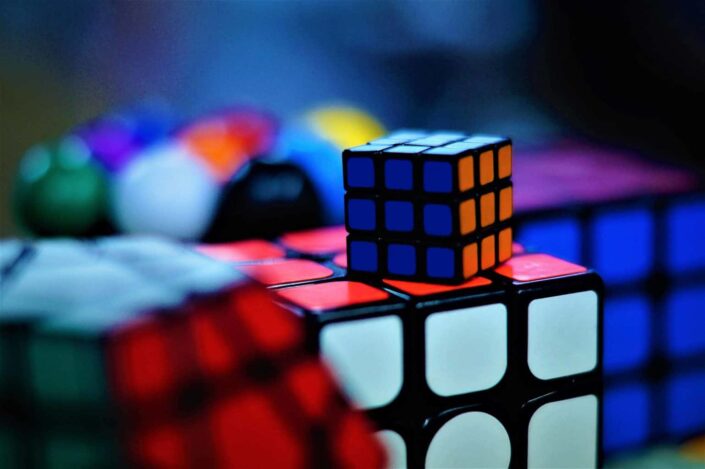 shallow focus photo of rubik's cube