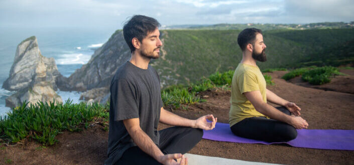 Two Men Doing Yoga